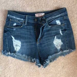 Guess stretch high waisted cut offs